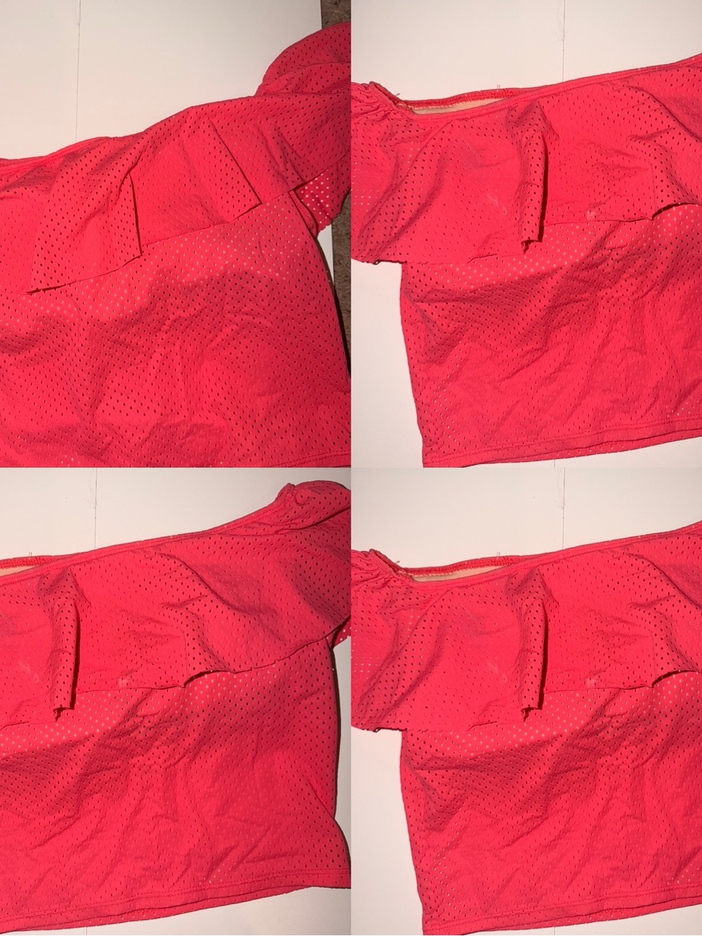 Kortni Jeane Off-Shoulder Ruffle Swim Top in Coral Pink